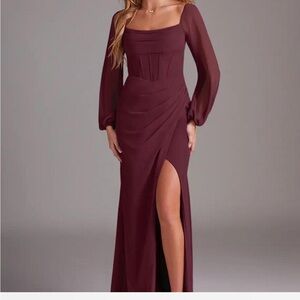 Cabernet corset style dress with sleeves